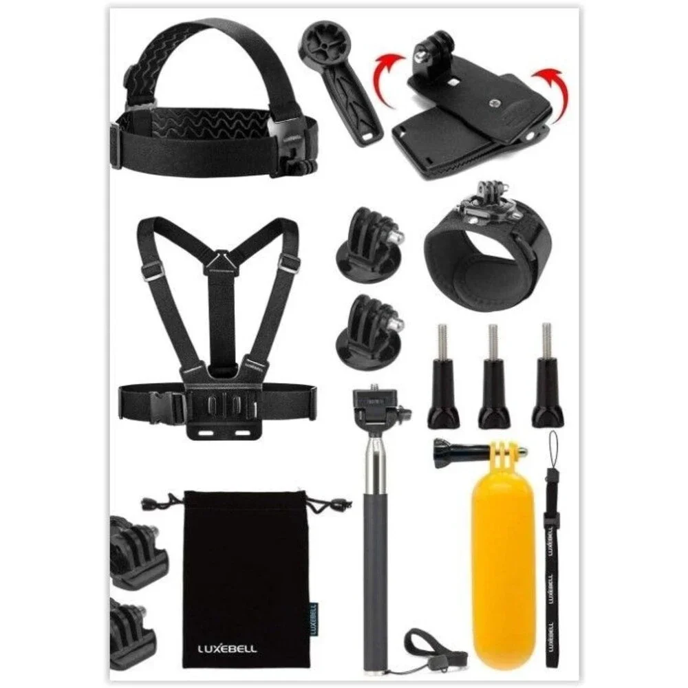 LUXEBELL 9 IN 1 ACCESSORIES KIT FOR GOPRO,phone Camera, Photography New